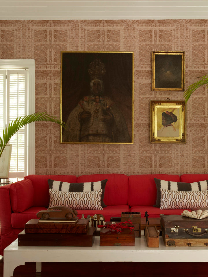 'Clubhouse Macro' Wallpaper by Flint Wood & Hicks - Oak