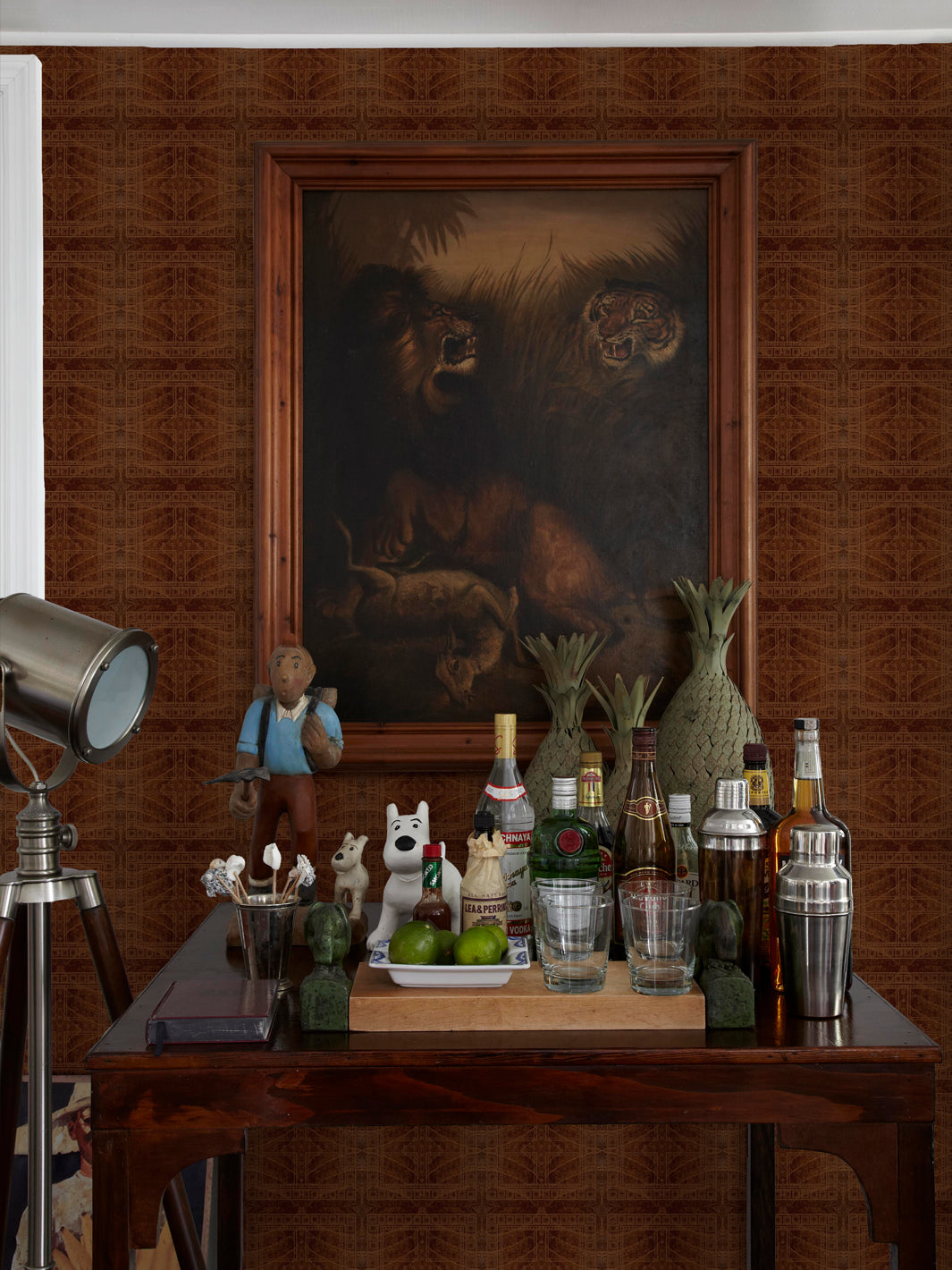 'Clubhouse Micro' Wallpaper by Flint Wood & Hicks - Ebony
