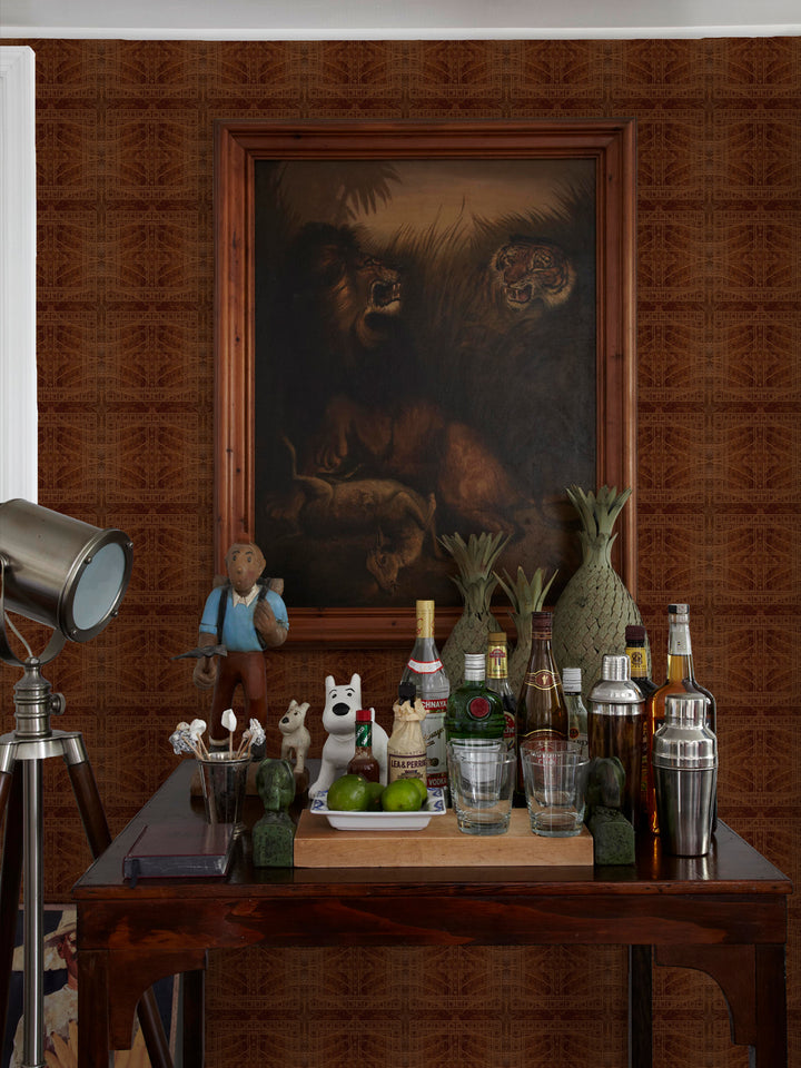 'Clubhouse Micro' Wallpaper by Flint Wood & Hicks - Ebony