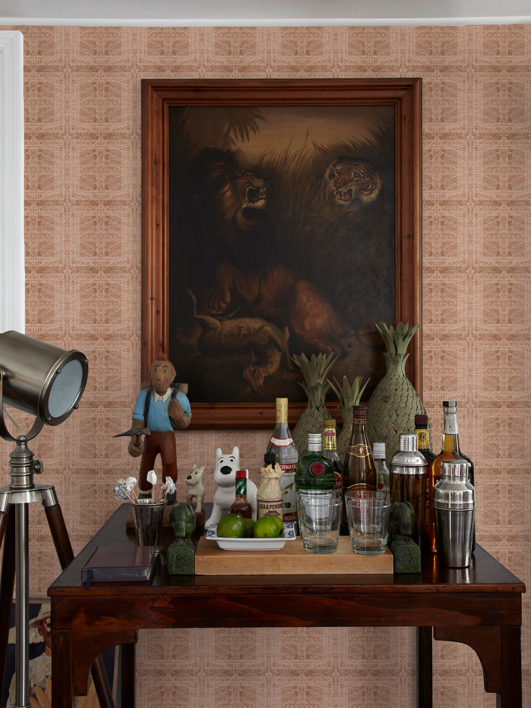 'Clubhouse Micro' Wallpaper by Flint Wood & Hicks - Oak
