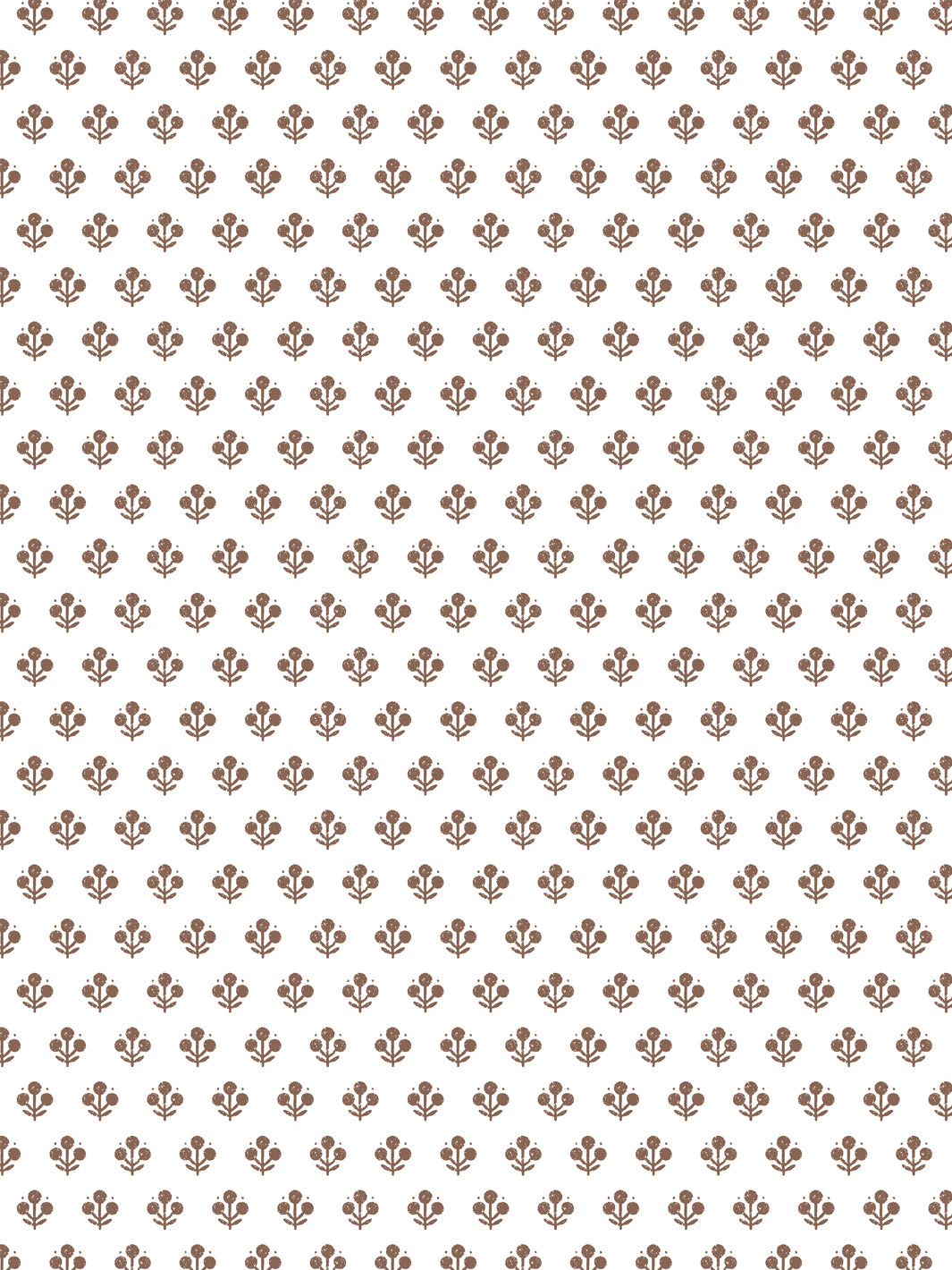 'Coco Petite (White Ground)' Wallpaper by Sugar Paper - Chocolate