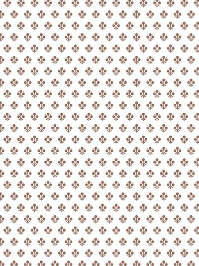 'Coco Petite (White Ground)' Wallpaper by Sugar Paper - Chocolate
