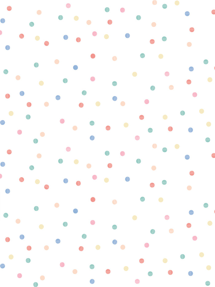'Colourful Dots' Wallpaper by Meri Meri - White