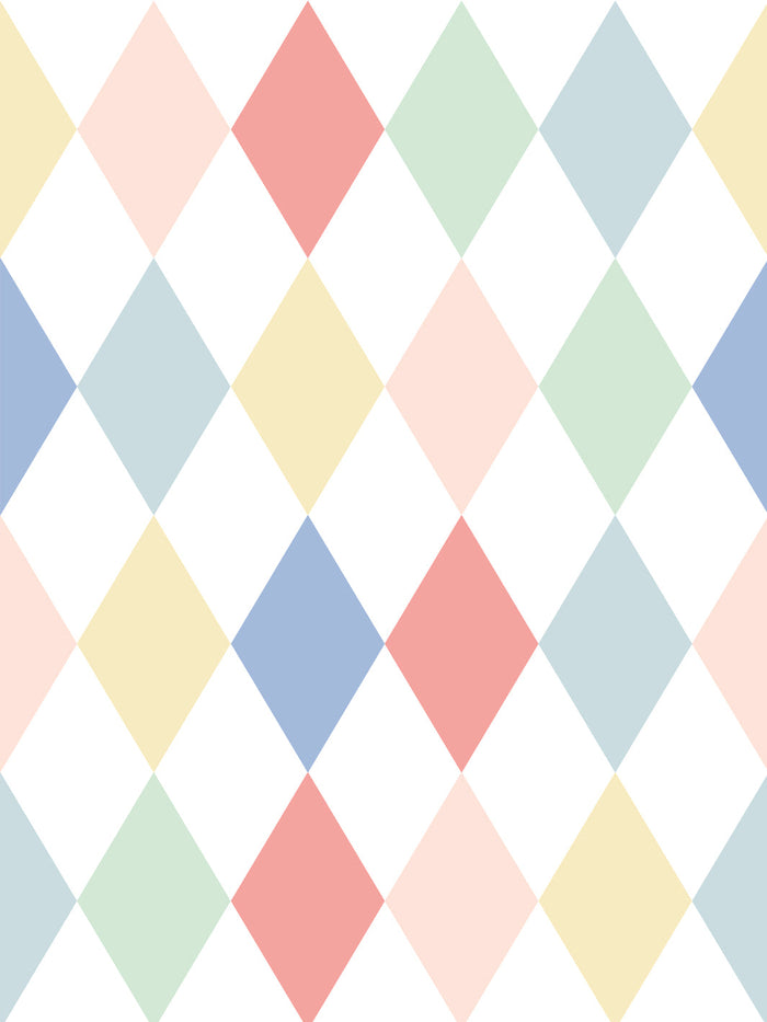 'Colourful Harlequin' Wallpaper by Meri Meri - Multi