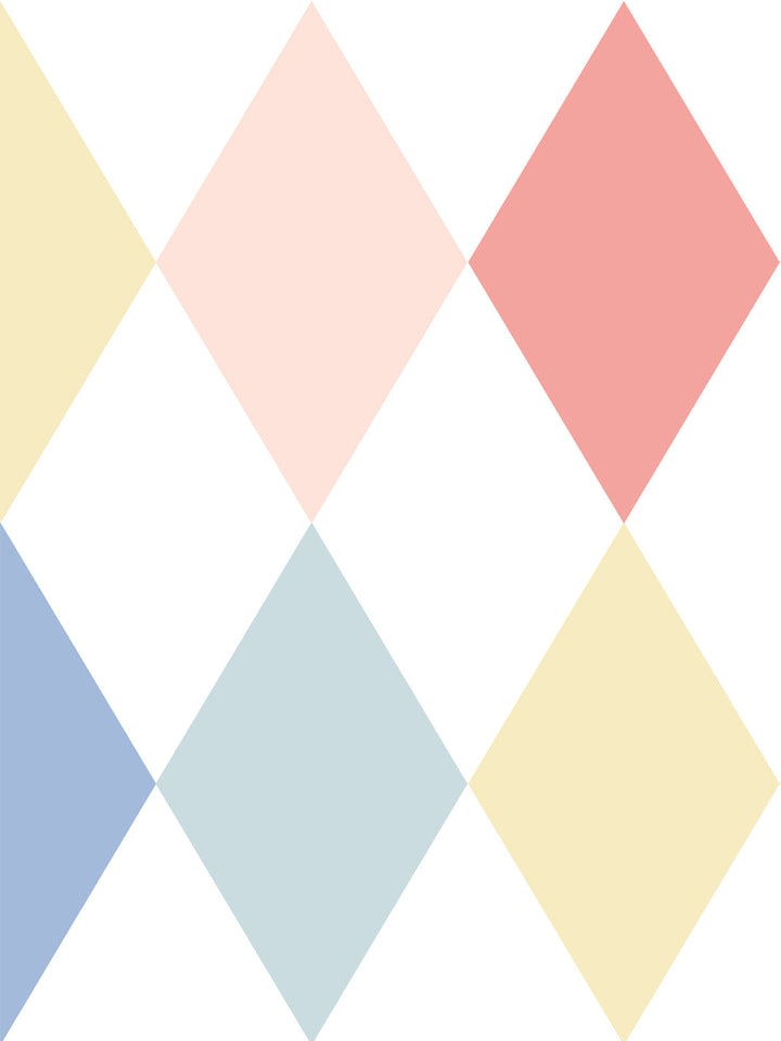 'Colourful Harlequin' Wallpaper by Meri Meri - Multi