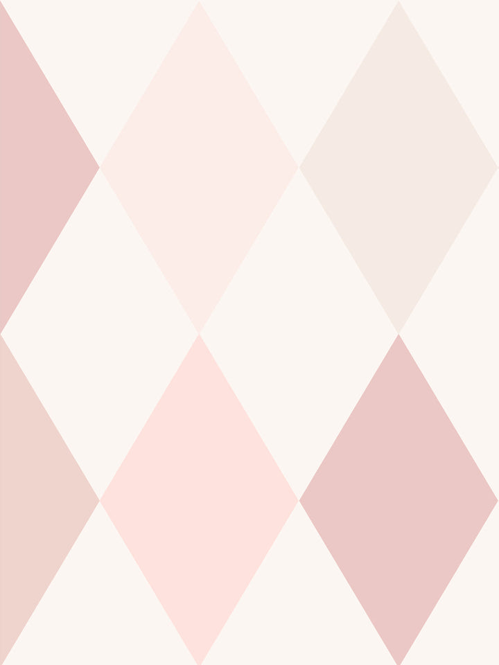 'Colourful Harlequin' Wallpaper by Meri Meri - Petal Pink