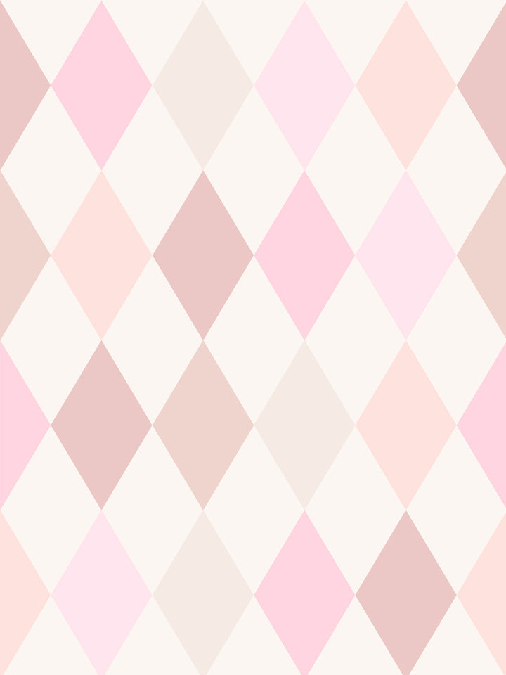'Colourful Harlequin' Wallpaper by Meri Meri - Pink