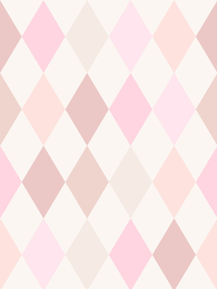 'Colourful Harlequin' Wallpaper by Meri Meri - Pink