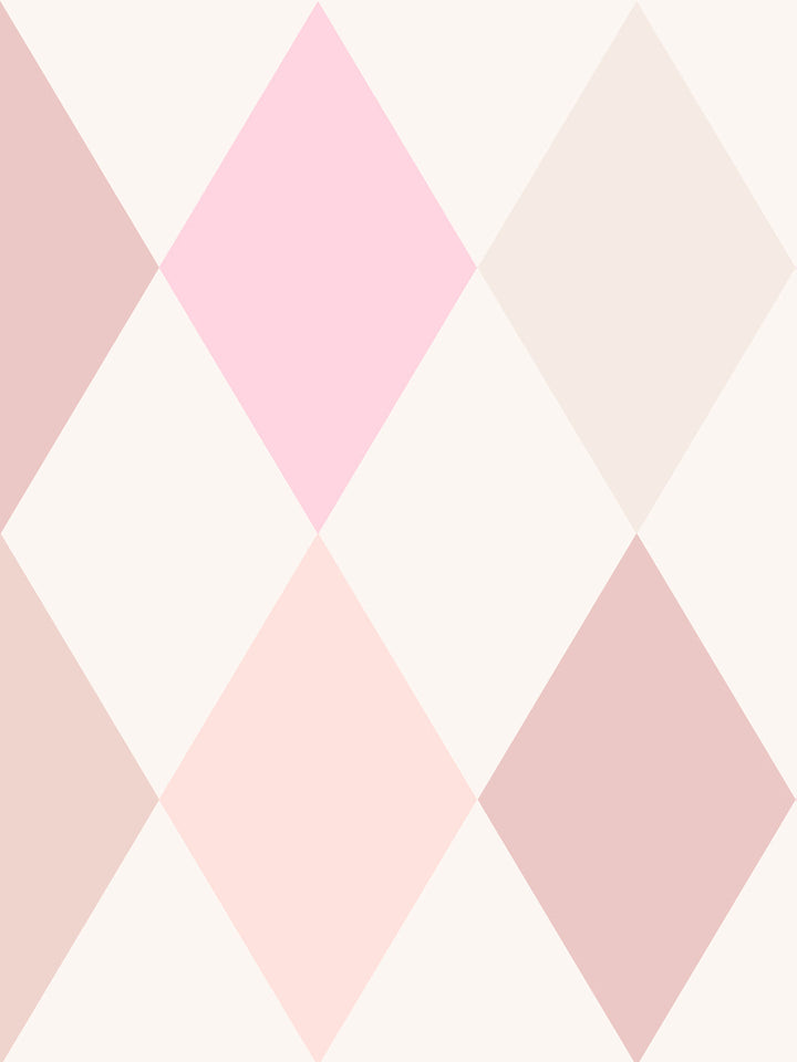 'Colourful Harlequin' Wallpaper by Meri Meri - Pink