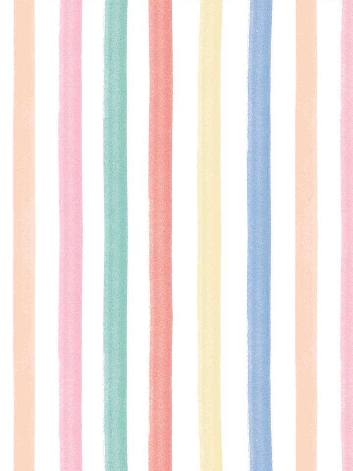 'Colourful Stripes' Wallpaper by Meri Meri - Multi