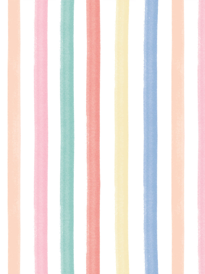 'Colourful Stripes' Wallpaper by Meri Meri - Multi
