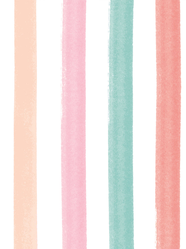 'Colourful Stripes' Wallpaper by Meri Meri - Multi