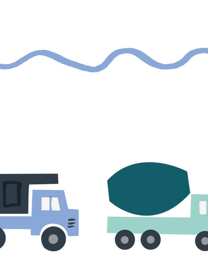 'Construction Stripe' Wallpaper by Meri Meri - Blue