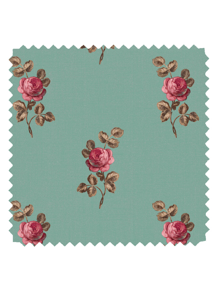 'Corsage' Linen Fabric by Clare V. - Antique Green