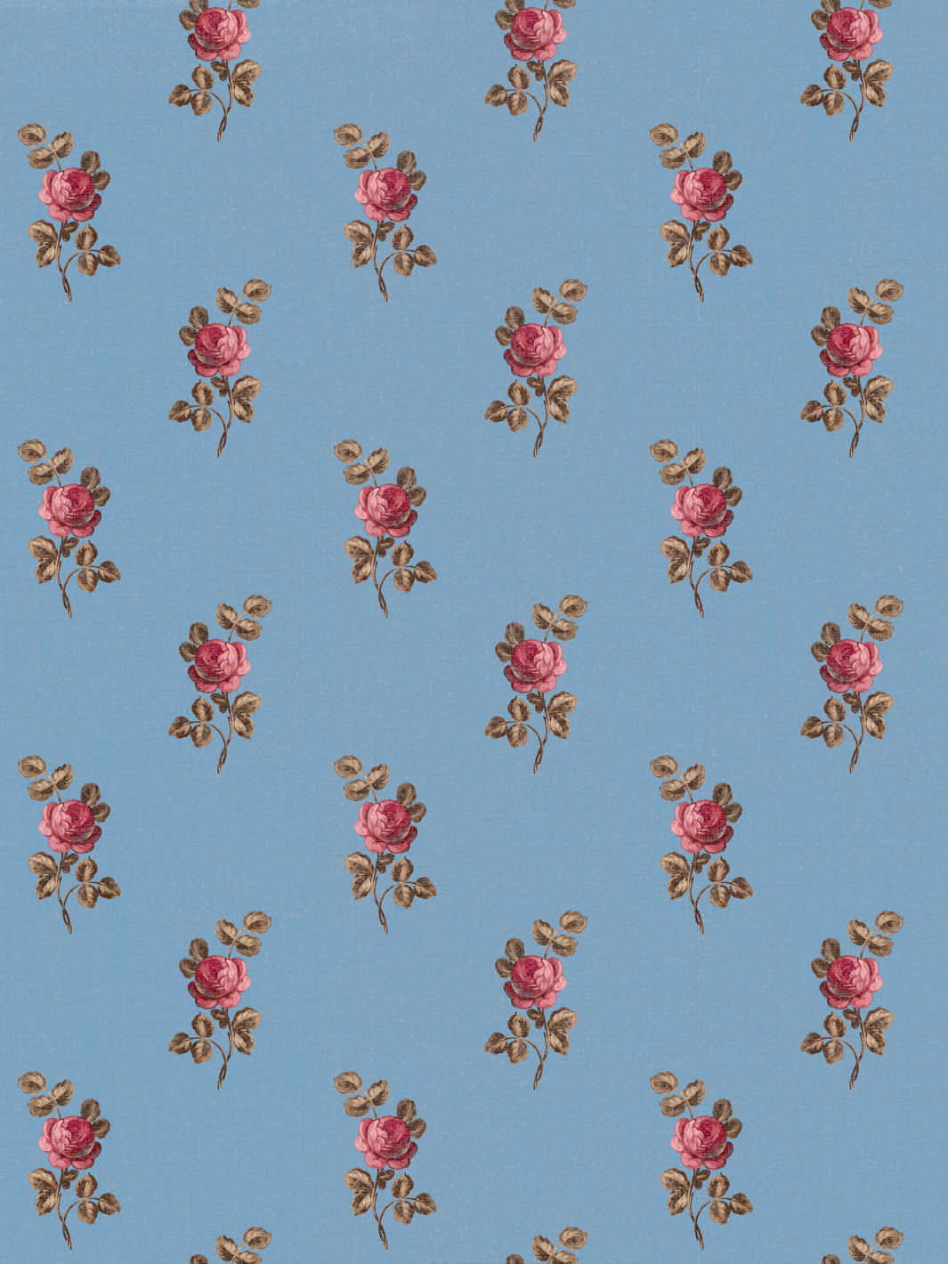 'Corsage' Linen Fabric by Clare V. - Azure Rose