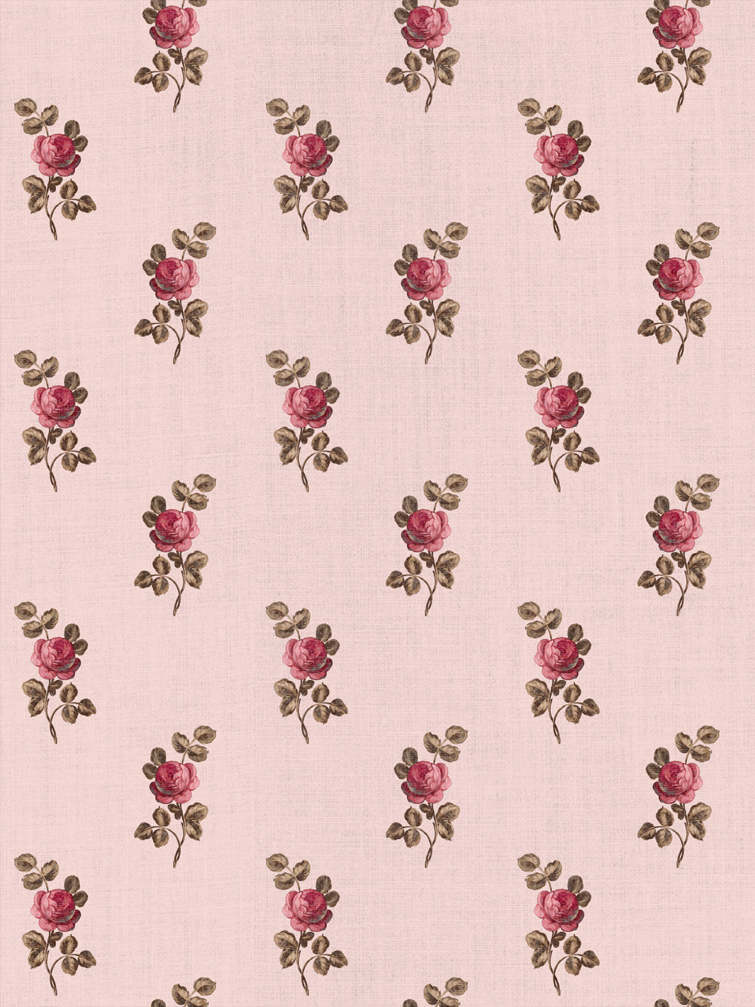 'Corsage' Linen Fabric by Clare V. - Blush Rose