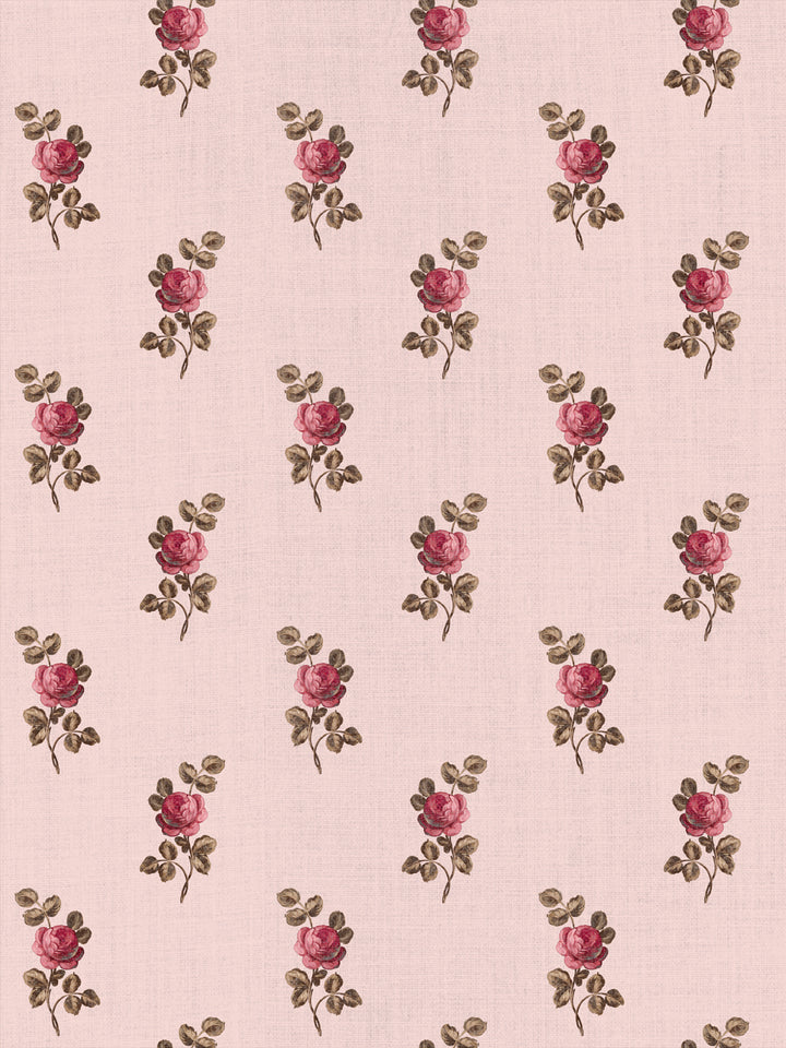 'Corsage' Linen Fabric by Clare V. - Blush Rose