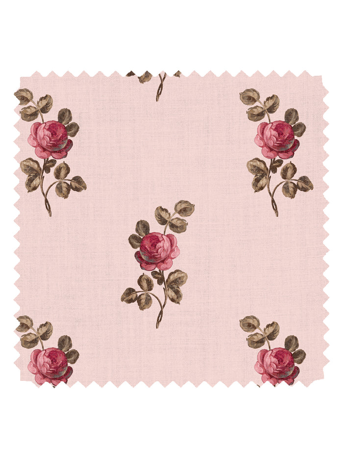 'Corsage' Linen Fabric by Clare V. - Blush Rose