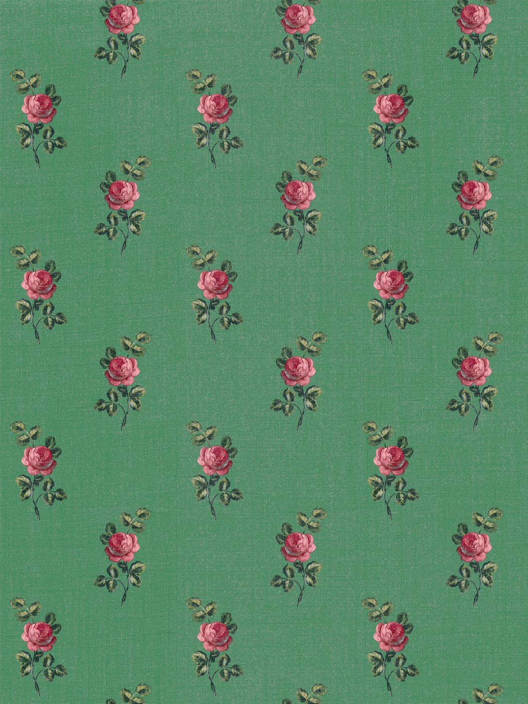 'Corsage' Linen Fabric by Clare V. - Fern Rose