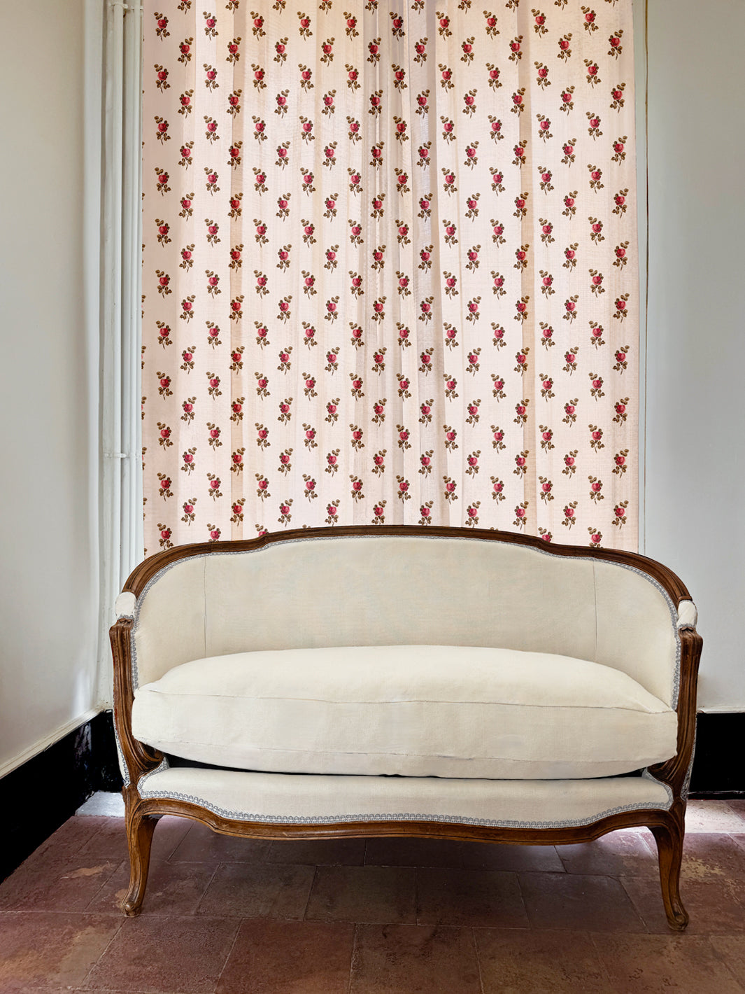 'Corsage' Linen Fabric by Clare V. - Petal Brown