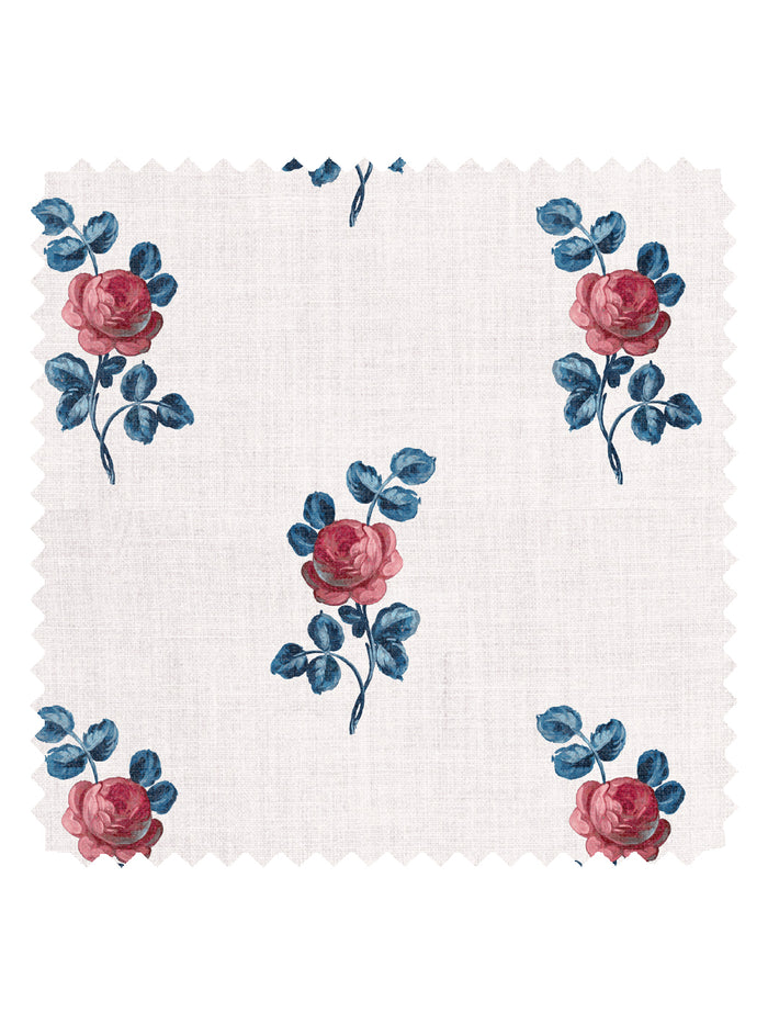 'Corsage' Linen Fabric by Clare V. - Rouge Blue