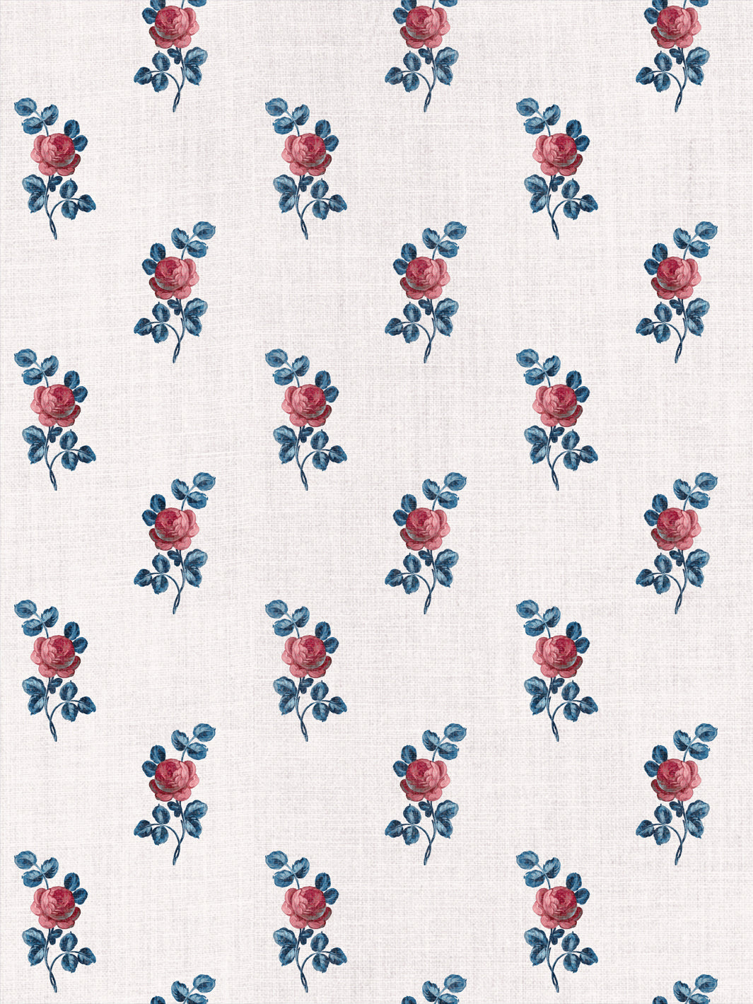 'Corsage' Linen Fabric by Clare V. - Rouge Blue