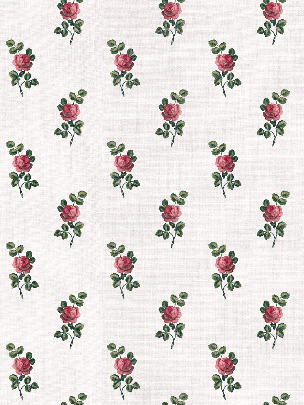 'Corsage' Linen Fabric by Clare V. - Rouge Green