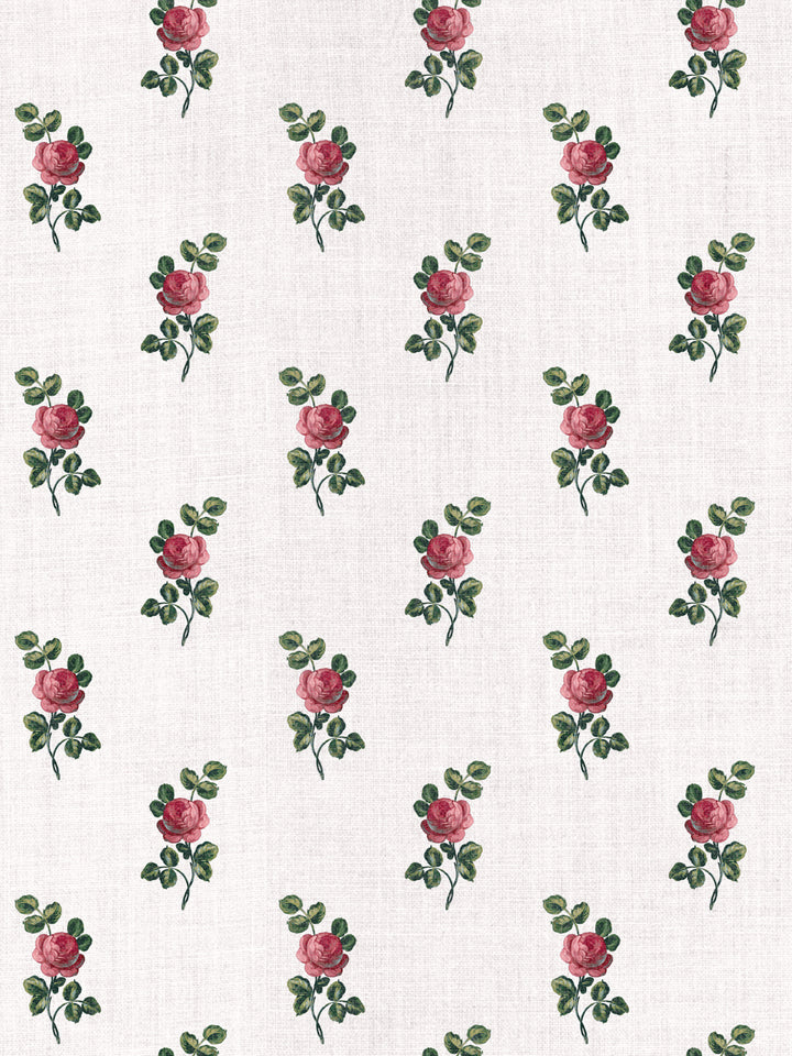 'Corsage' Linen Fabric by Clare V. - Rouge Green