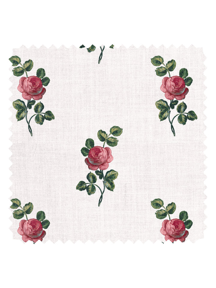 'Corsage' Linen Fabric by Clare V. - Rouge Green