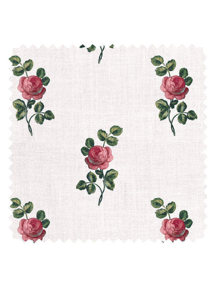 'Corsage' Linen Fabric by Clare V. - Rouge Green