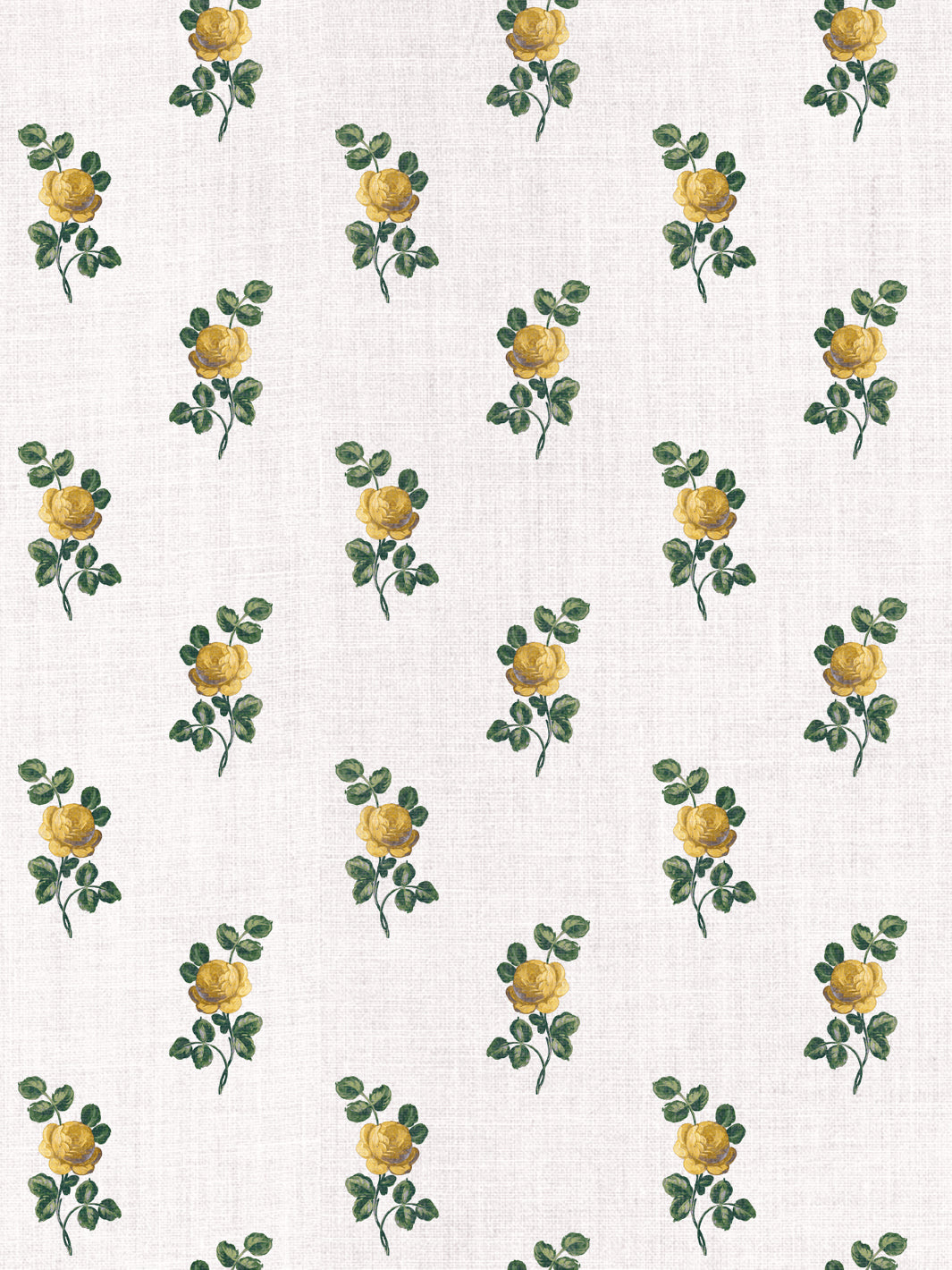 'Corsage' Linen Fabric by Clare V. - Yellow Green