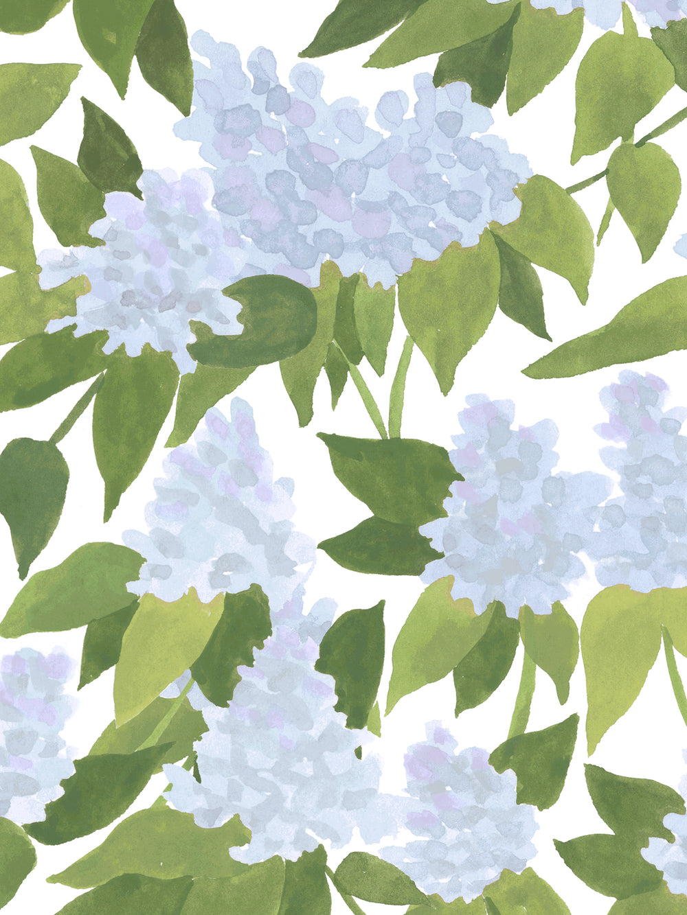 'Cottage Bloom' Wallpaper in Blue - Detail Close-Up
