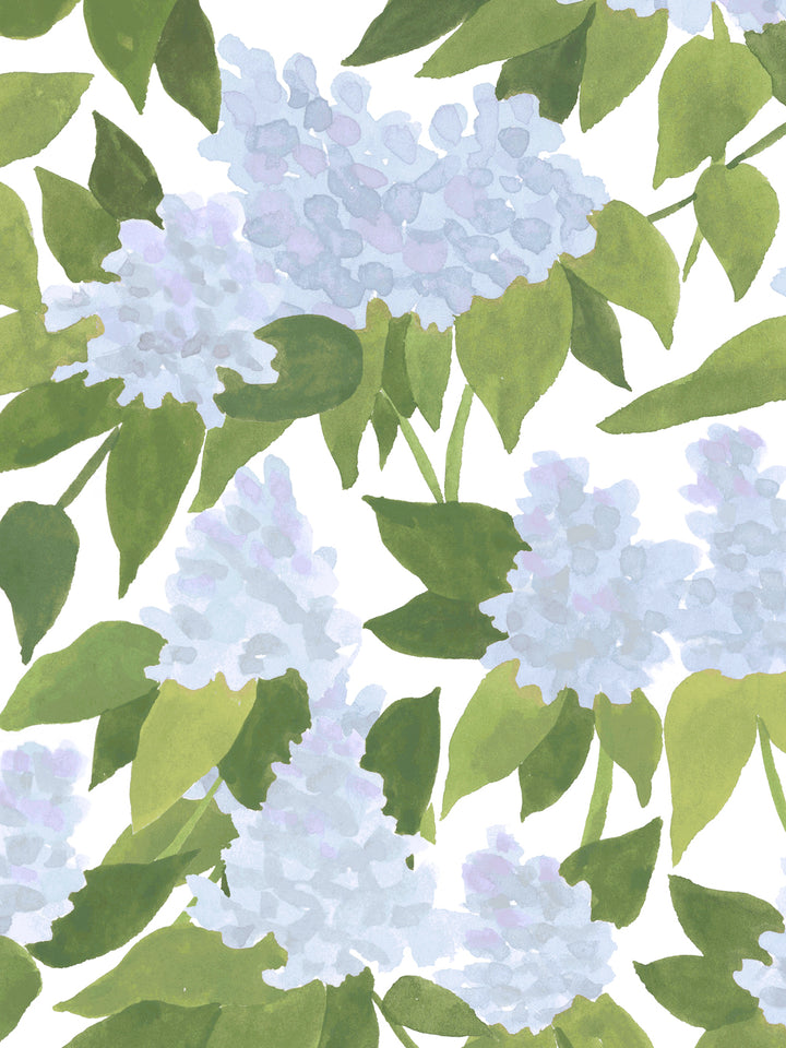 'Cottage Bloom' Wallpaper in Blue - Detail Close-Up
