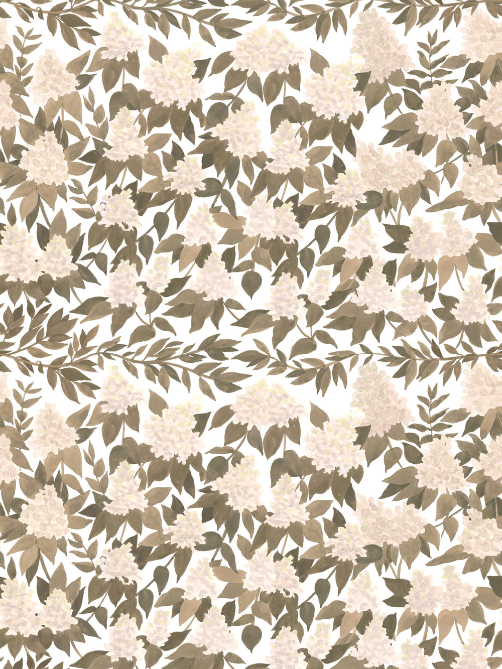 'Cottage Bloom' Wallpaper in Ivory Ash - Design Pattern