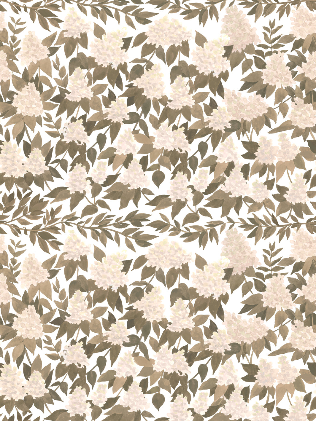 'Cottage Bloom' Wallpaper in Ivory Ash - Design Pattern
