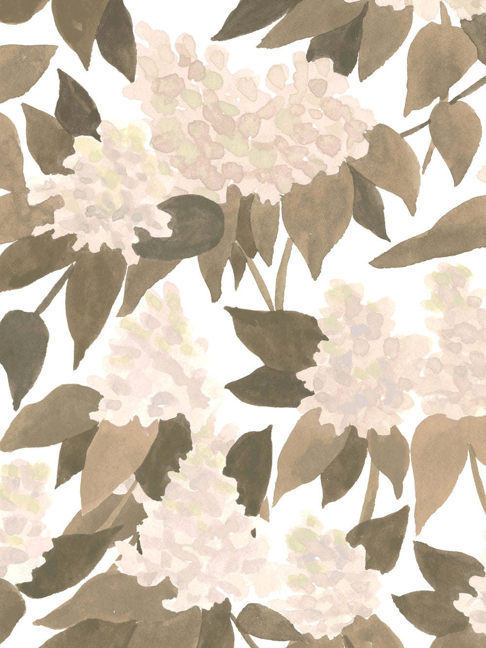'Cottage Bloom' Wallpaper in Ivory Ash - Detail Close-Up