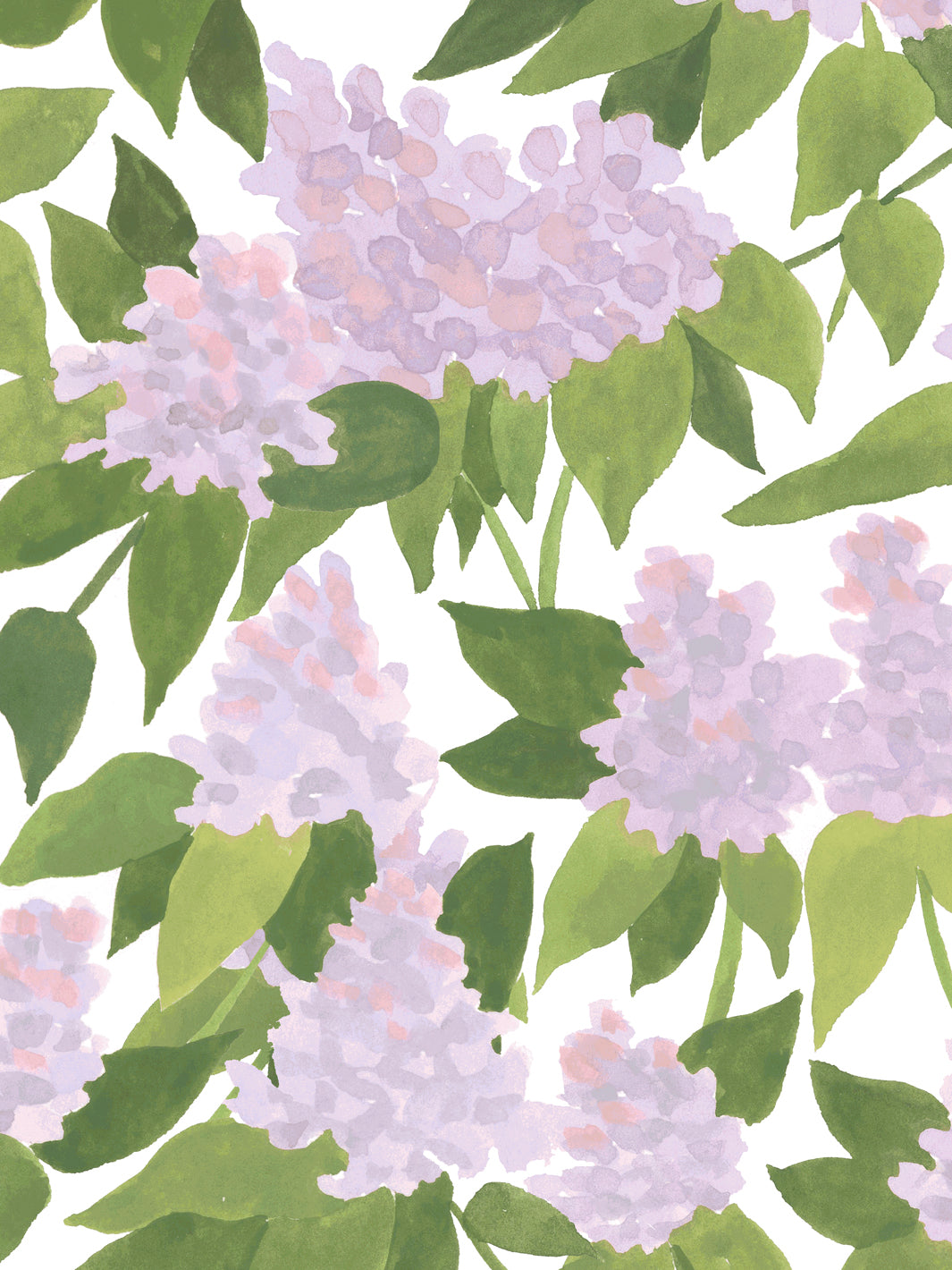 'Cottage Bloom' Wallpaper in Lavender - Detail Close-Up