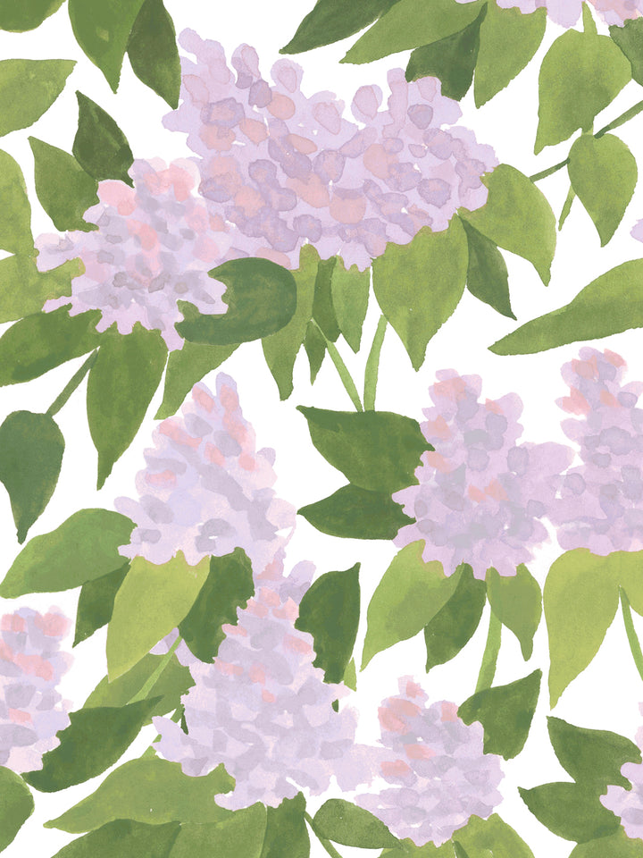 'Cottage Bloom' Wallpaper in Lavender - Detail Close-Up