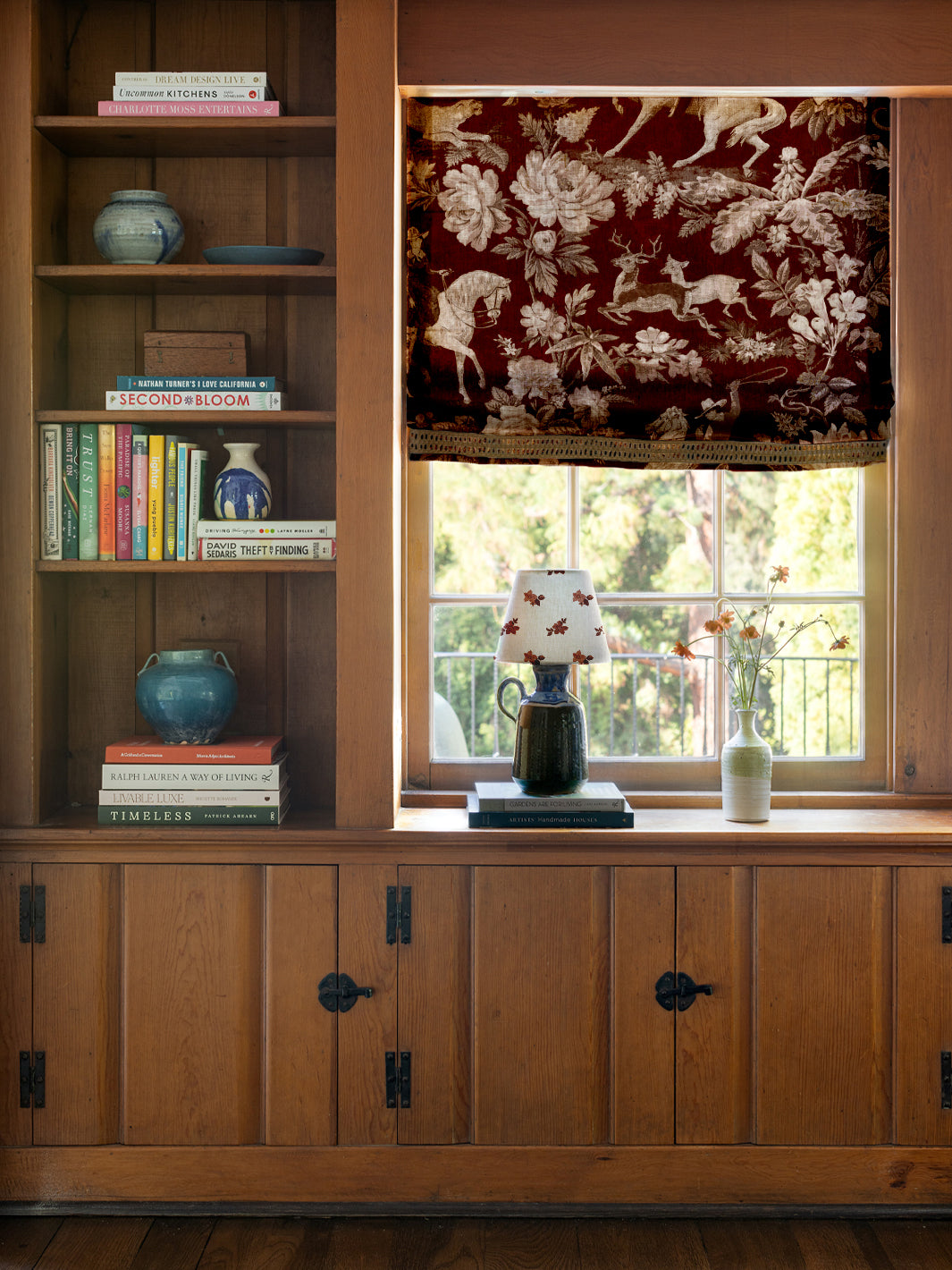 'Cowboy Toile' Linen Fabric by Nathan Turner - Antique Red
