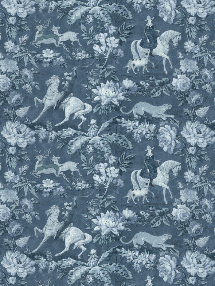 'Cowboy Toile' Wallpaper by Nathan Turner - Blue