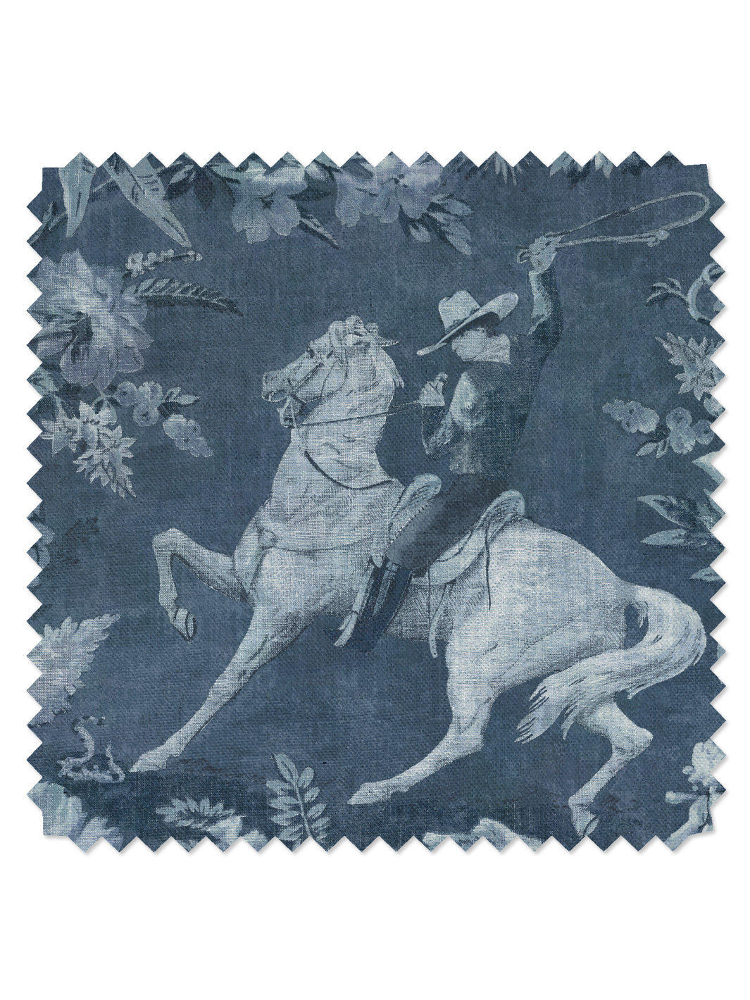 Cowboy Toile' Linen Fabric by Nathan Turner - Blue