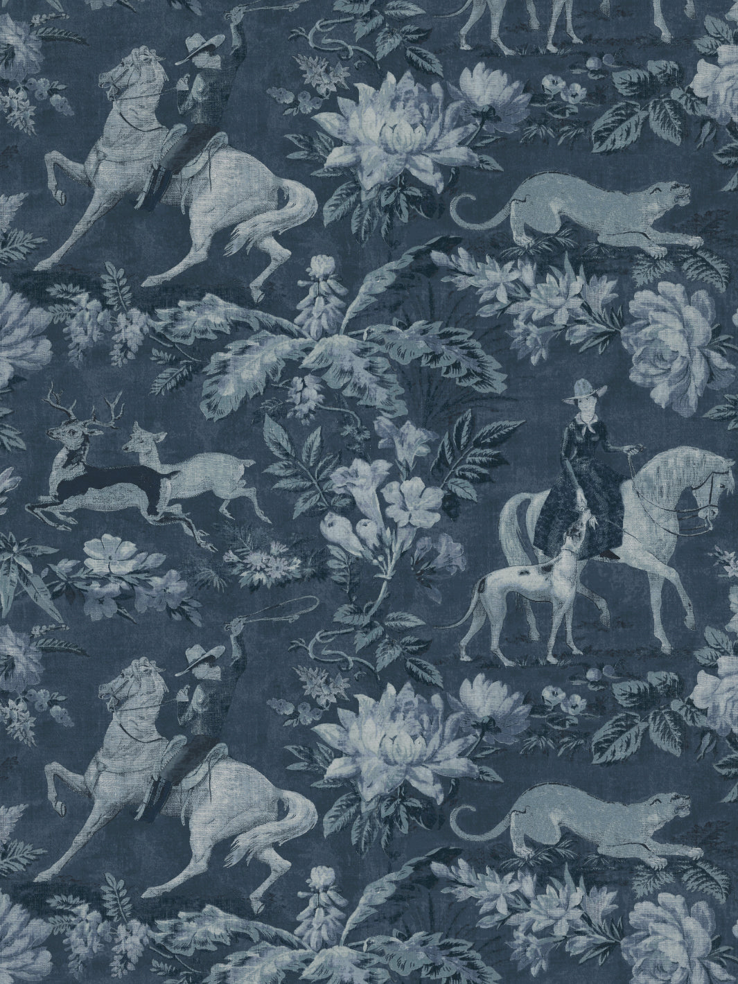 'Cowboy Toile' Wallpaper by Nathan Turner - Blue