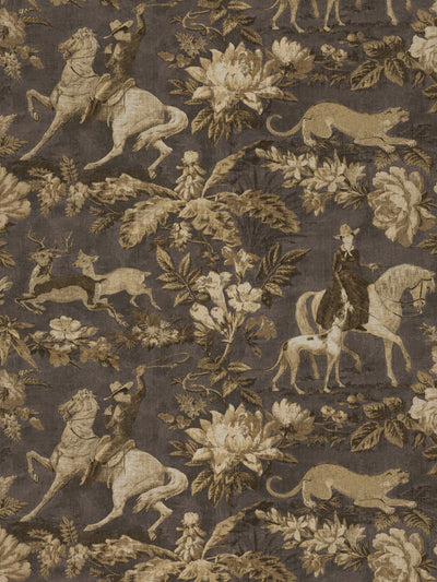 'Cowboy Toile' Wallpaper by Nathan Turner - Gold Brown