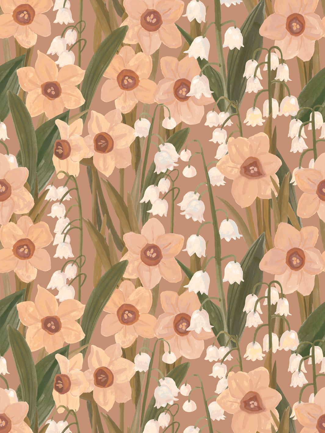 'Daffodil Field' Wallpaper in Camel - Design Pattern
