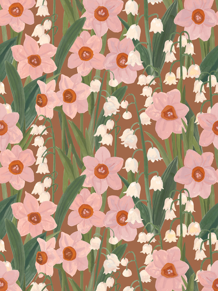 'Daffodil Field' Wallpaper by Wallshoppe - Caramel Rose