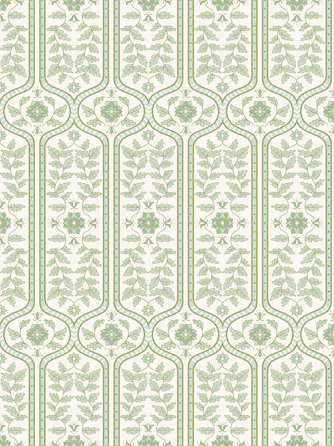 'Delilah' Wallpaper by Wallshoppe - Almond Mint - Design