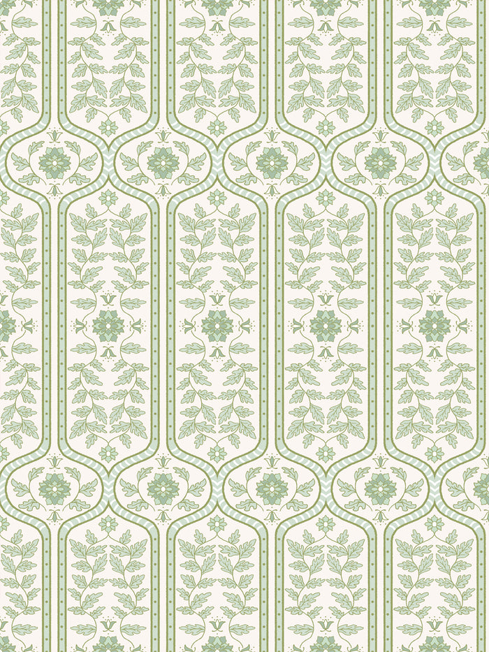 'Delilah' Wallpaper by Wallshoppe - Almond Mint