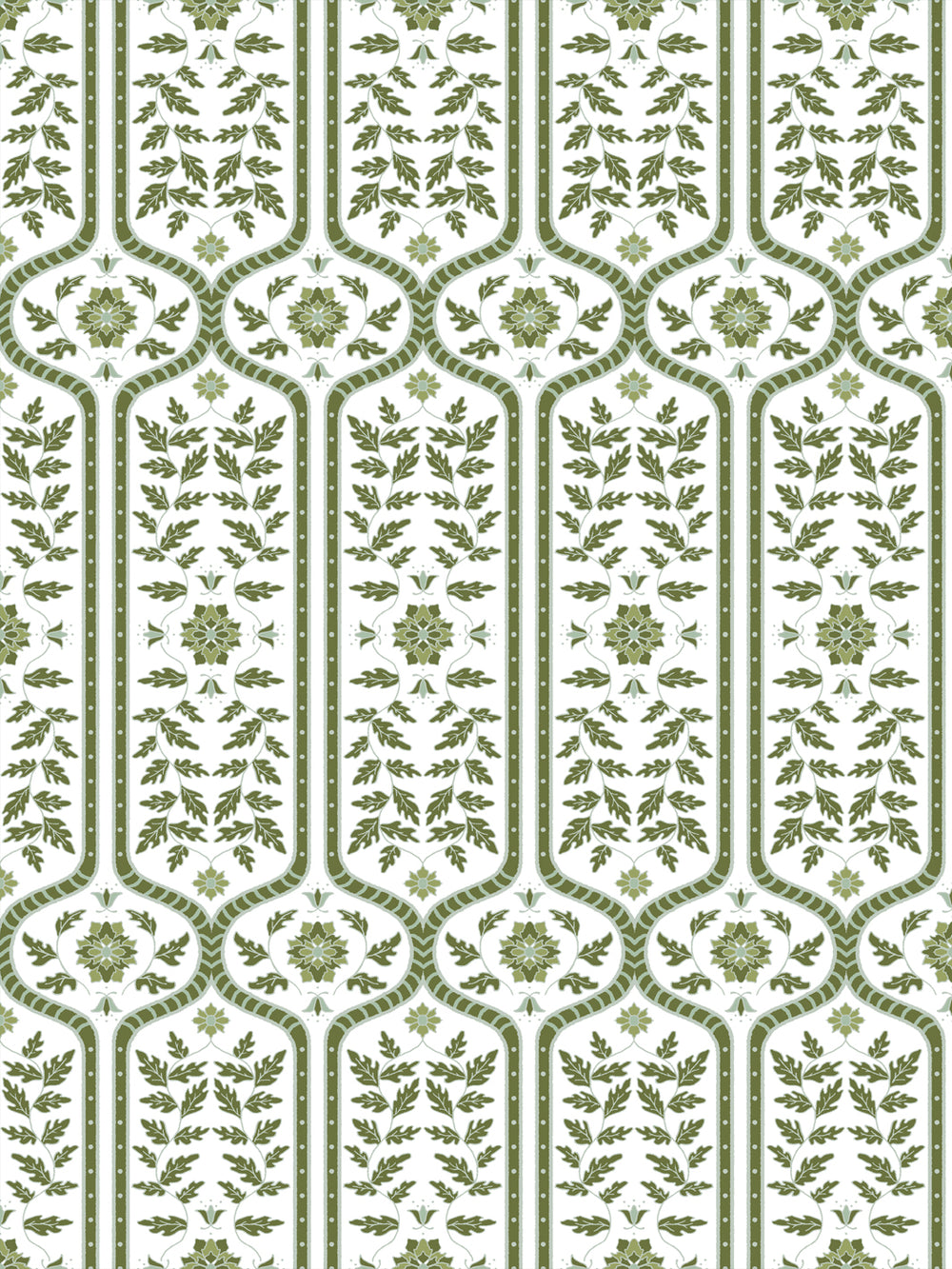 'Delilah' Wallpaper by Wallshoppe - Dark Moss - Design