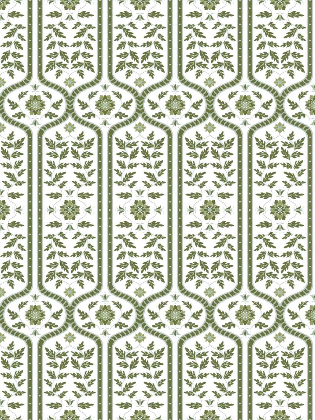 'Delilah' Wallpaper by Wallshoppe - Dark Moss - Design