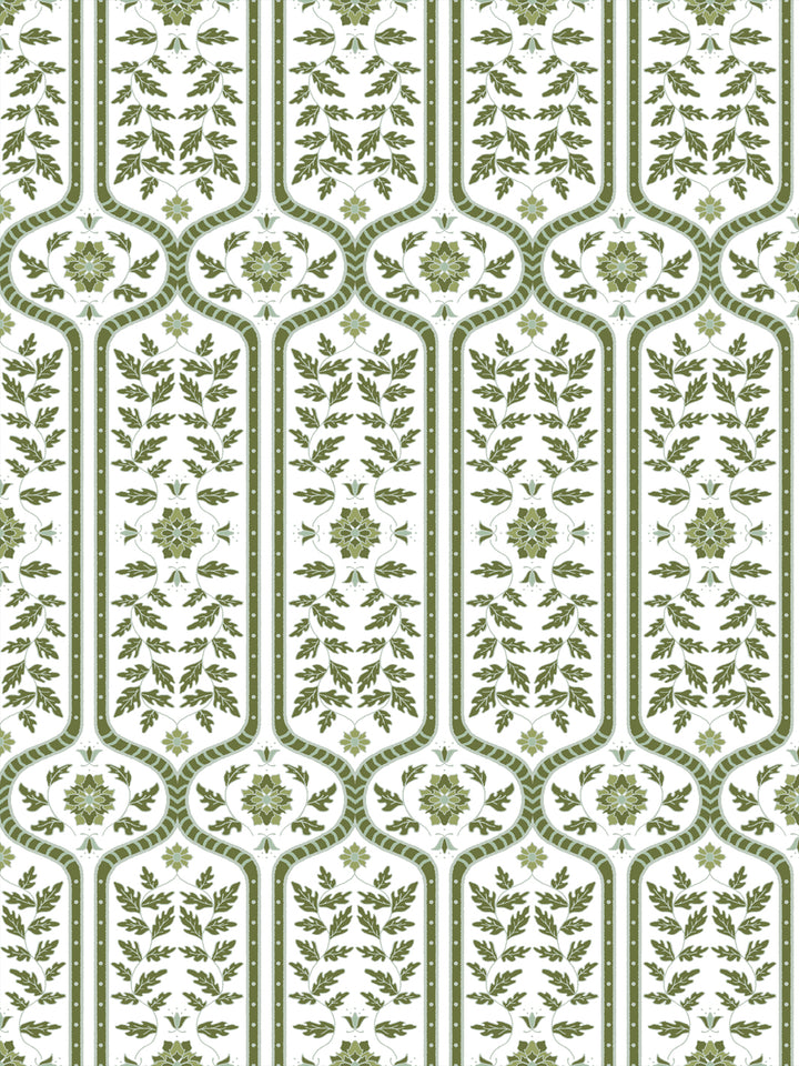 'Delilah' Wallpaper by Wallshoppe - Dark Moss - Design